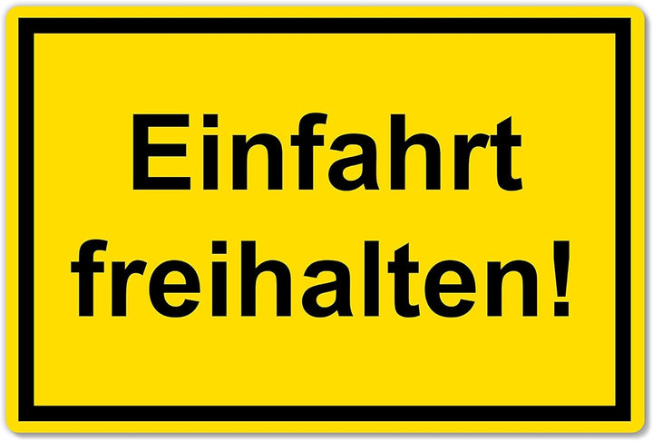 5 Stück Einfahrt freihalten Schild 20 x 30 cm aus stabiler PVC Hartschaumplatte 3mm mit UV-Schutz vo