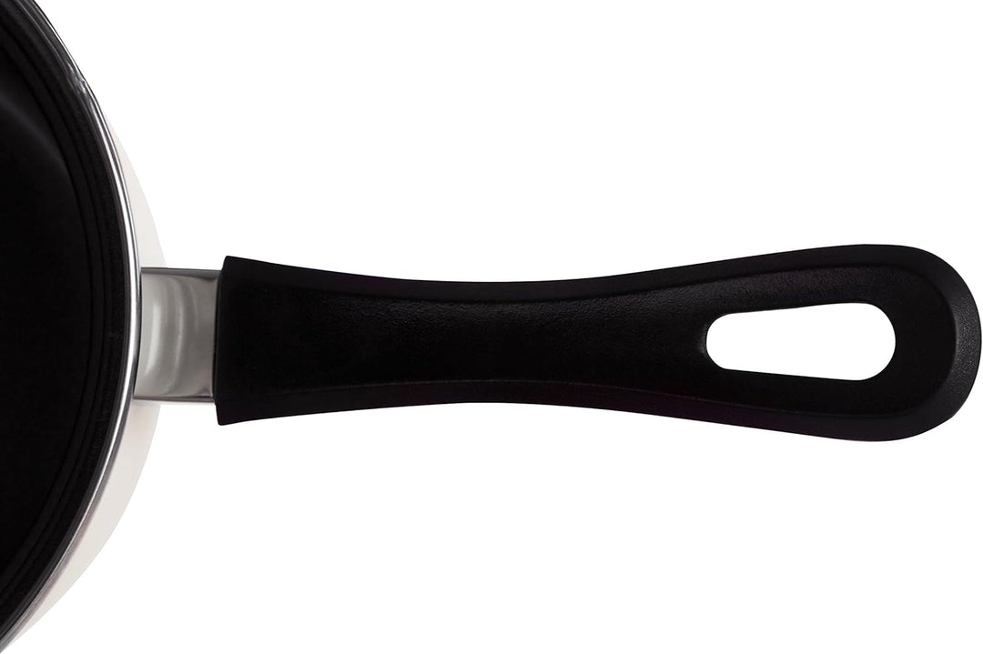 5pc Cream Bauch Pfanne Set, Antihaft-Kohlenstoffstahl, Bakelit Griffe Naturweiss, Naturweiss