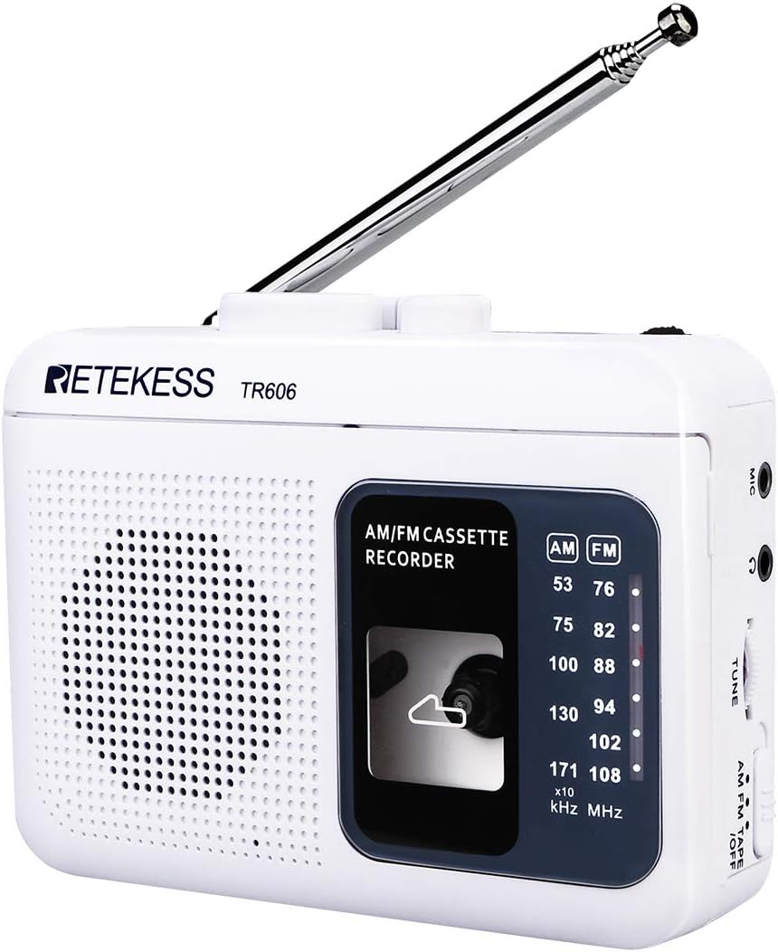 Retekess TR606 Tragbare Kassettenspieler und Tape Recorder Walkman, Kleines FM AM Radio, Walkman Kas