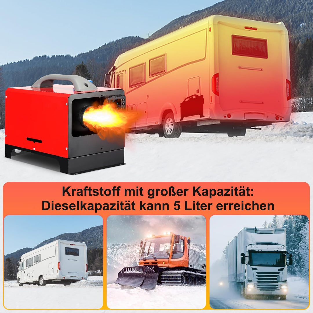 Randaco Standheizung Diesel, All in One 8KW 12V Diesel Lufterhitzer, Luft Dieselheizung mit LCD Moni