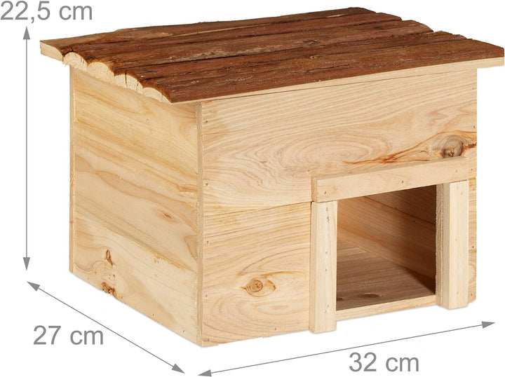 Relaxdays Igelhaus für den Garten, Winterquartier und Unterschlupf, Igelhotel Tannenholz, HBT: 22,5