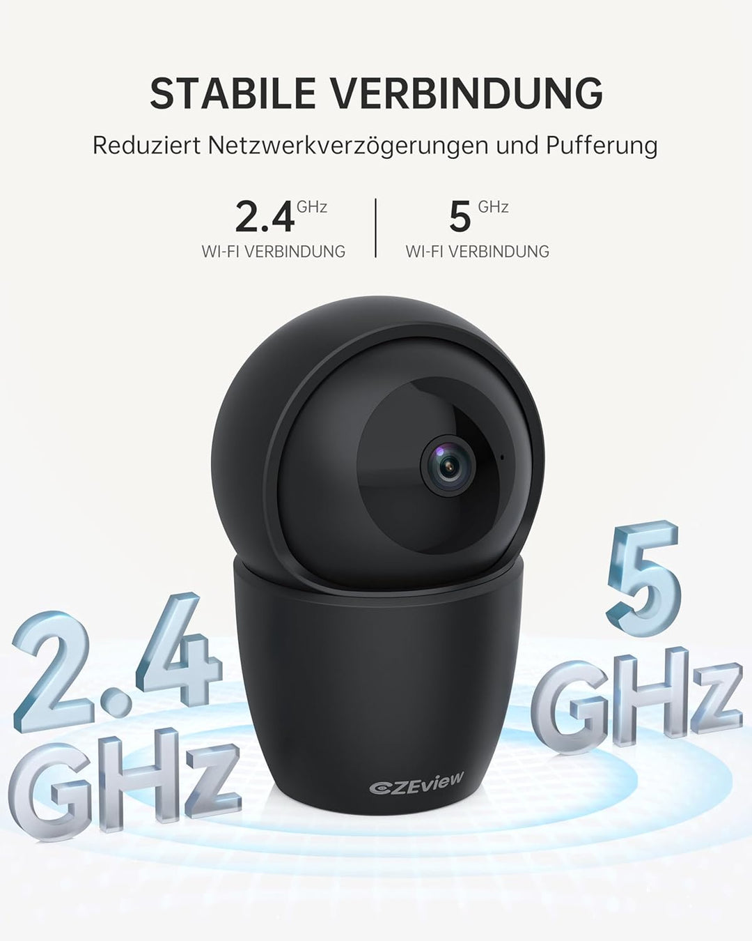 CZEview 3K 5MP Überwachungskamera Innen, 2,4/5Ghz Dual-Band WLAN Kamera Überwachung Innen, Hundekame