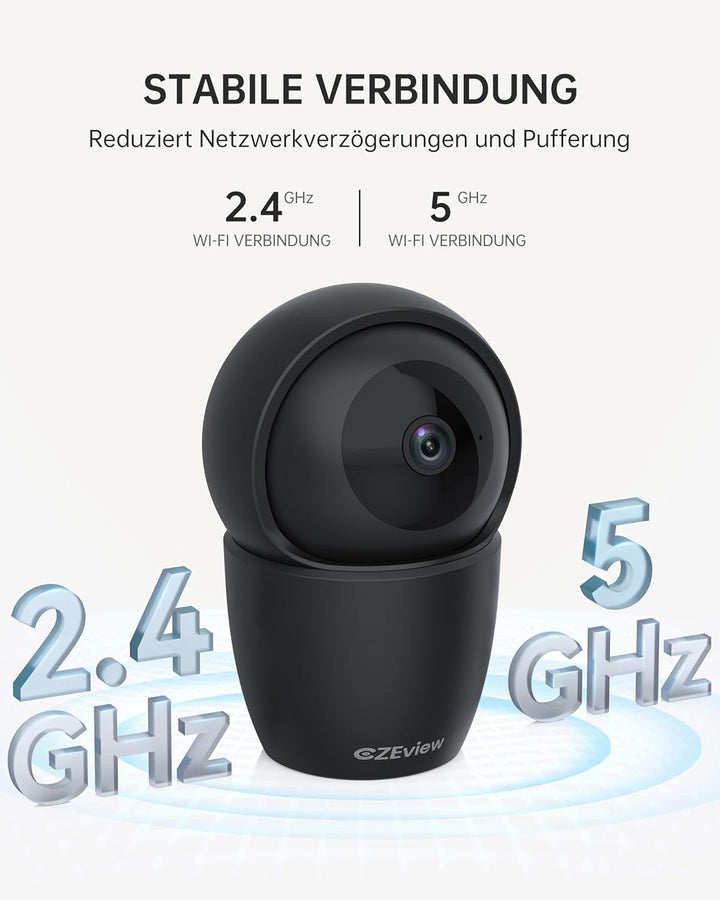 CZEview 3K 5MP Überwachungskamera Innen, 2,4/5Ghz Dual-Band WLAN Kamera Überwachung Innen, Hundekame