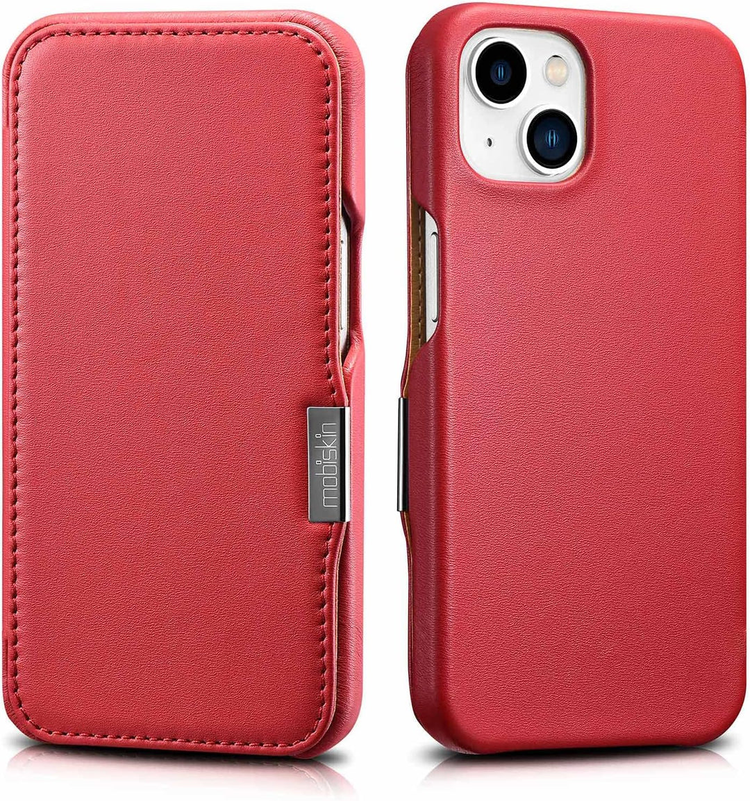 Mobiskin Hülle kompatibel mit Apple iPhone 13 Mini (5,4 Zoll), Handyhülle mit echtem Leder, Case, Sc