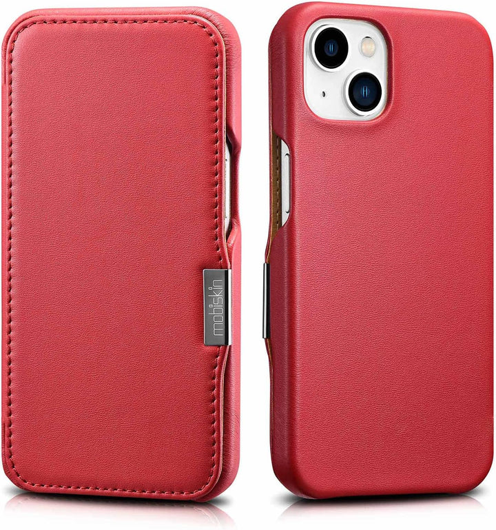 Mobiskin Hülle kompatibel mit Apple iPhone 13 Mini (5,4 Zoll), Handyhülle mit echtem Leder, Case, Sc