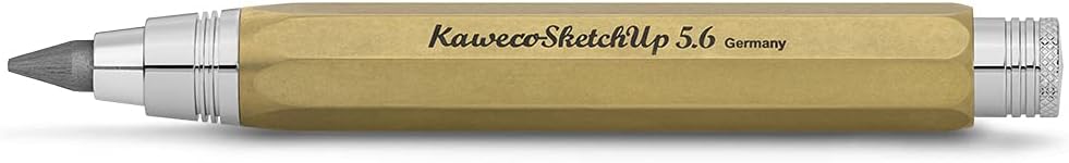 Kaweco Sketch Up Brass Fallbleistift 5,6 mm 5B I Minenbleistift aus massivem Metall in oktogonalem A