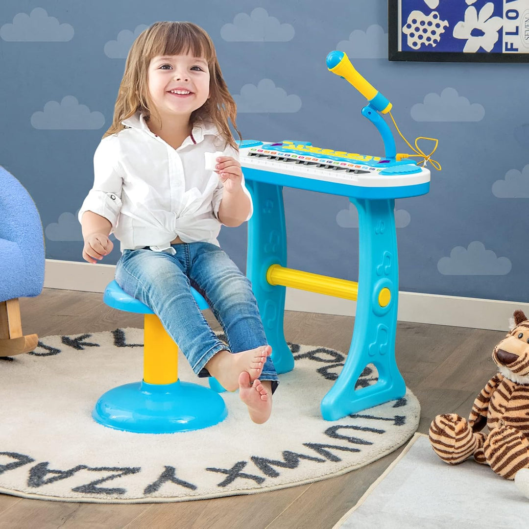 COSTWAY Kinder-Keyboard mit 31 Tasten, tragbares Musikinstrument mit Mehreren Sounds & Lichteffekten
