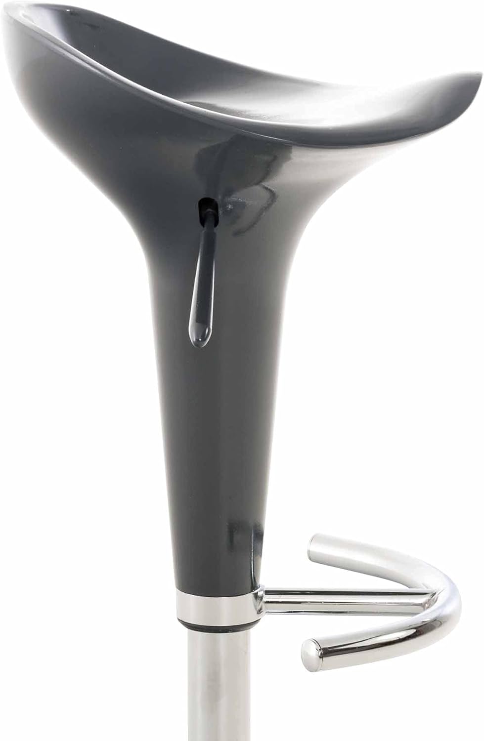 CLP Barhocker Saddle mit drehbarem Kunsttoffsitz und Fussablage I Höhenverstellbarer Hocker mit Meta