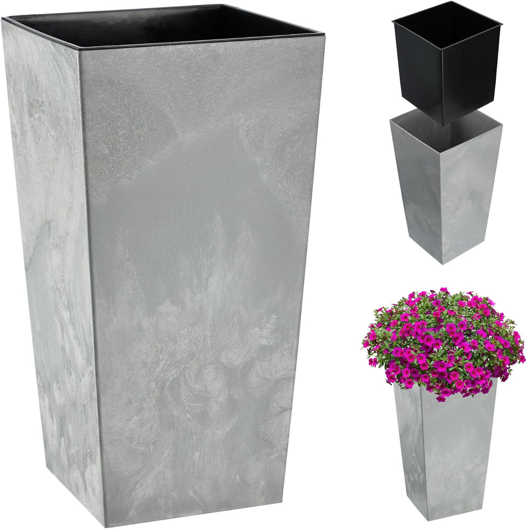 KADAX Blumentopf, Blumenkübel aus Kunststoff, Pflanzkübel für Blumen, Innen- und Aussenbereich, Gart