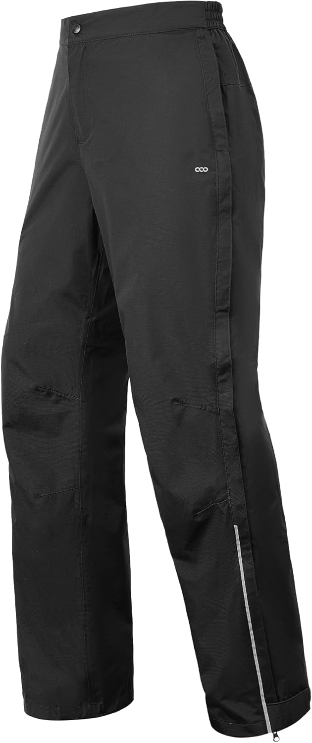 33,000ft Regenhose Herren Wasserdicht Full Zip Wanderhose, Atmungsaktiv 2-Lagen Überziehhose Fahrrad