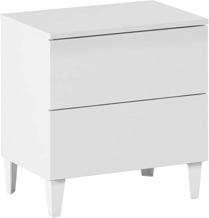 Dmora - Nachttisch Nashville, Nachttisch mit 2 Schubladen, Nachttisch, Niedrige Kommode für Schlafzi
