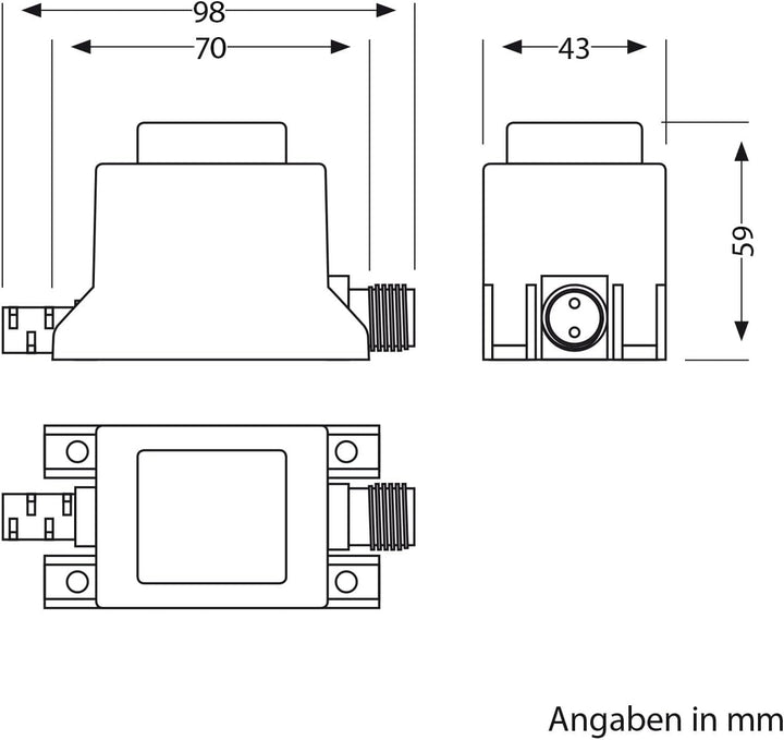 ledscom.de 10W LED Trafo-Trafo/Transformator für Stecksystem NEMO, Stecker, 12V AC, schwarz, IP65, 2