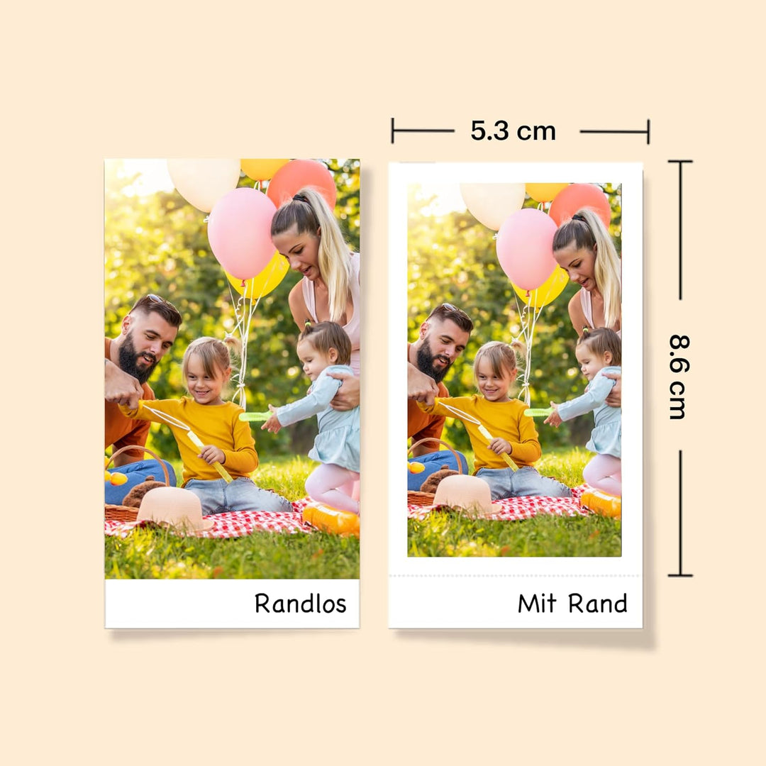 KODAK Mini 2 Retro 4PASS Mobiler Fotodrucker (5,3x8,6cm)- Paket met 68 Blatts, Weiss Drucker + 68 Bl