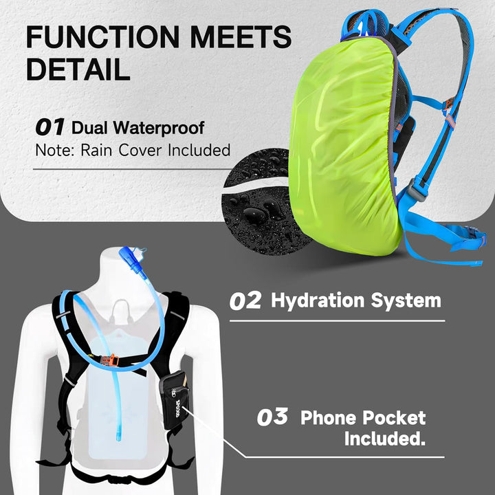 SPGOOD Fahrradrucksack 20L/25L/30L (9 Farben)-Wasserdichter Ultraleicht-für Damen & Herren Multifunk