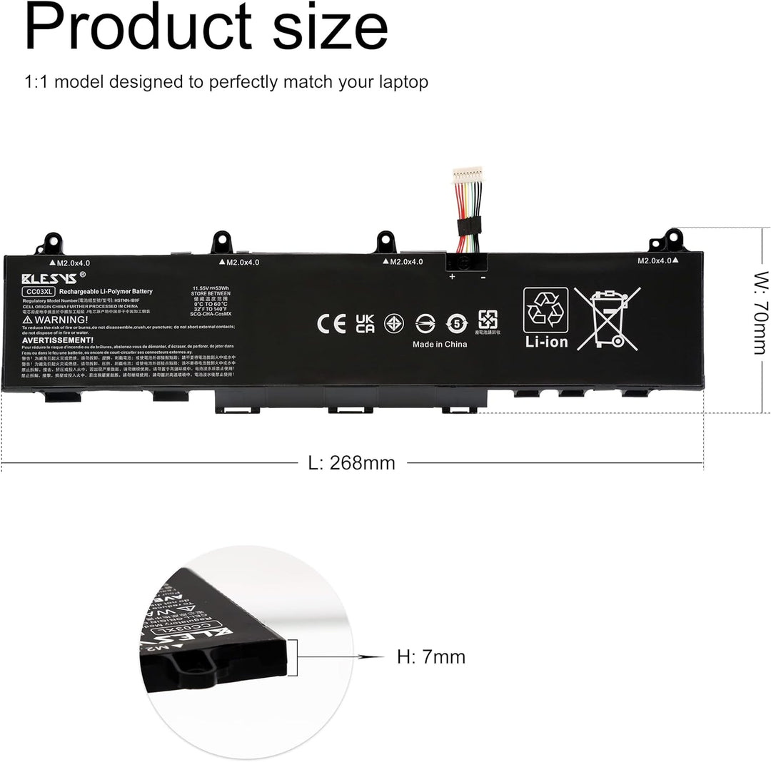 BLESYS CC03XL Akku für HP ZBook Firefly 14 G7 G8, EliteBook 830 835 840 845 G7 G8, Probook 635 Aero