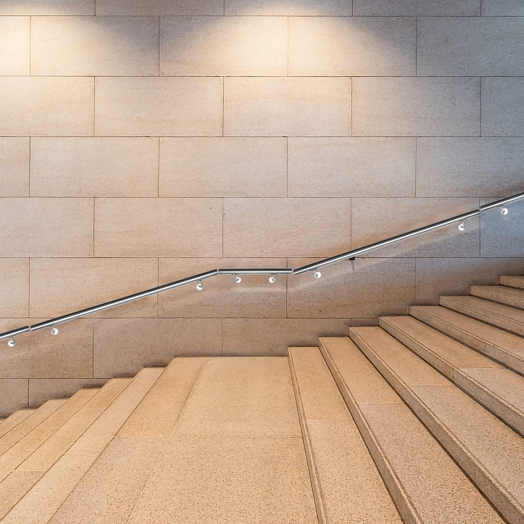 Daromigo Edelstahl Handlauf Treppengeländer Geländer Wandhandlauf Wand Treppe mit Wandhalterung und