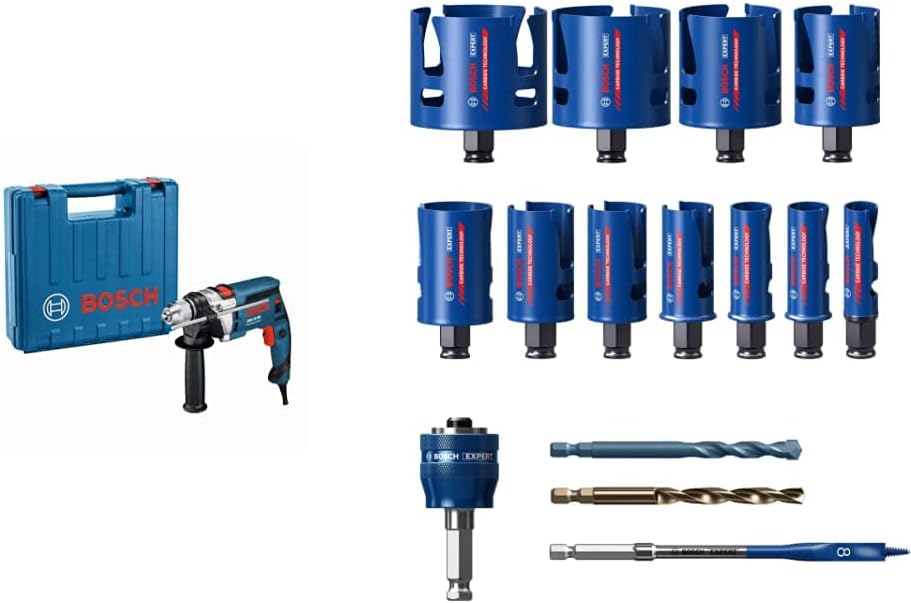 Bosch Professional GSB 16 RE Schlagbohrmaschine + Schnellspannbohrfutter 13 mm + Tiefenanschlag 210