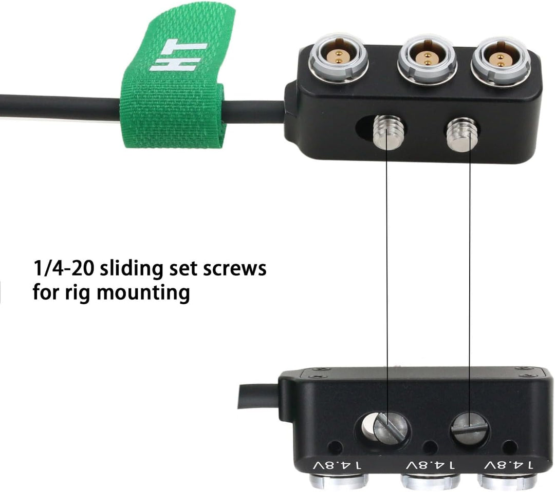 HangTon D-Tap Stecker auf 3 x Fischer RS 3 Pin Buchse Power Splitter Kabel Box 12V 10A