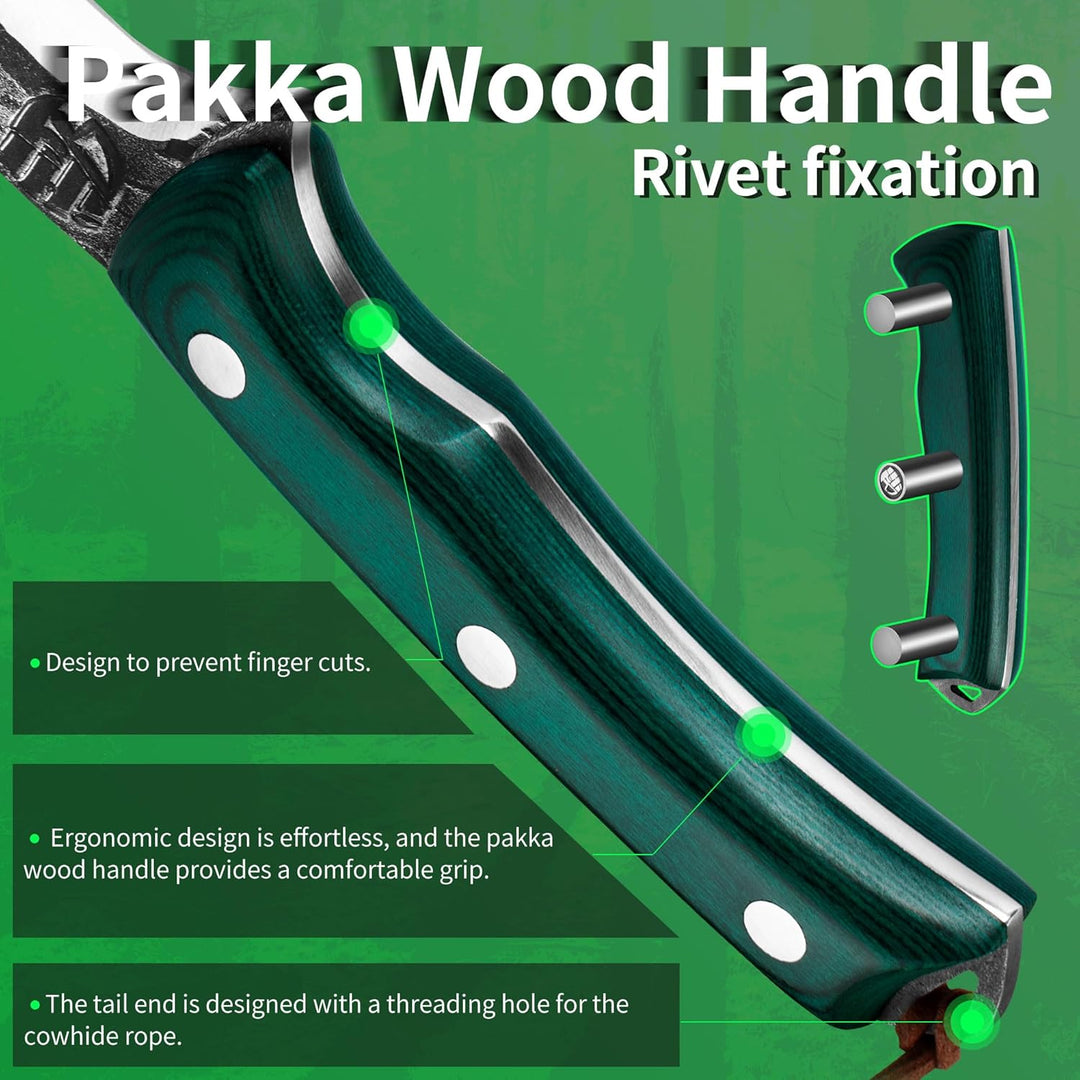 FULLHI Ausbeinmesser, Multi-Farben Griff Full Tang Küchenmesser, High Carbon Steel Carving Fishing D