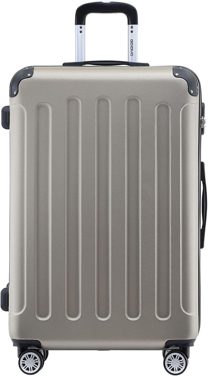 BEIBYE- Hartschalenkoffer Koffer Trolley Rollkoffer Reisekoffer Zahlenschloss 4 Zwilings-Rollen (Cha