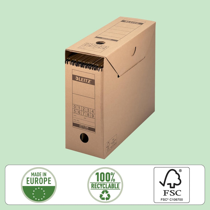 Leitz Premium Archiv-Schachtel mit Verschlusslasche, 120 mm Rückenbreite, Aktenkarton A4, Aufbewahru