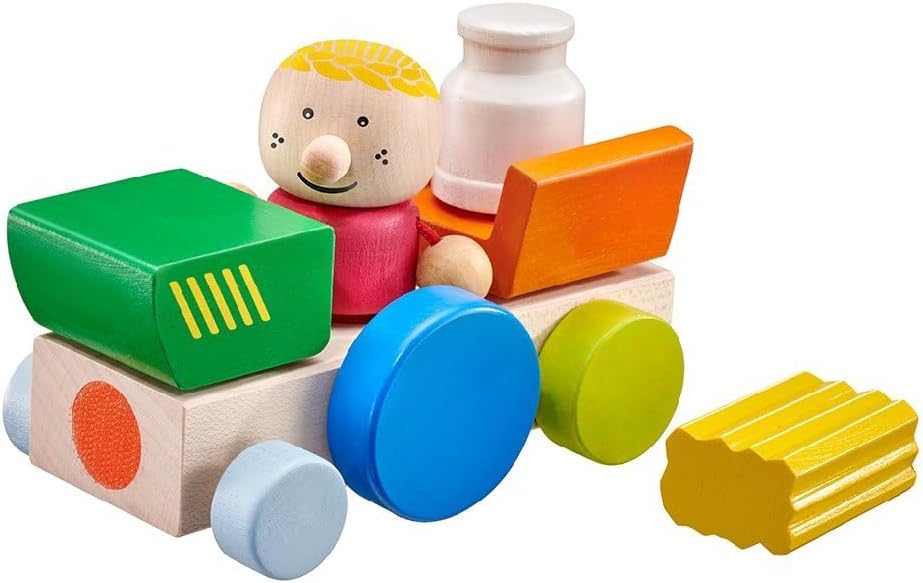 Selecta 62076 Klettini, Bauernhof, Klett-Stapelspielzeug, 7 Teile, bunt, Bauernhof