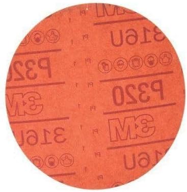 3M Hookit Red Abrasive, 01219, 15,2 cm, P320, 50 Scheiben pro Karton, Ø 6, 50 Stück Güteklasse :P320