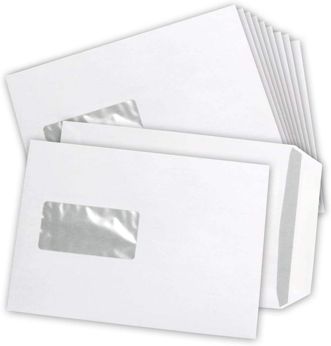 versando 500x C5 Versandtaschen mit Fenster 162mm x 229 mm Briefumschläge selbstklebend weiss