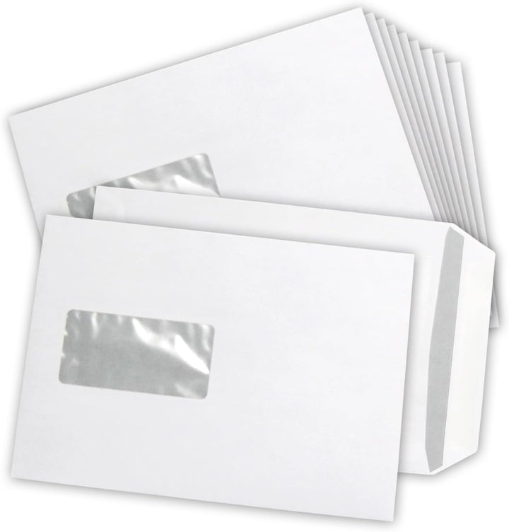 versando 500x C5 Versandtaschen mit Fenster 162mm x 229 mm Briefumschläge selbstklebend weiss