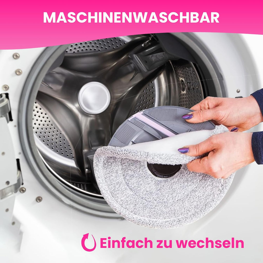 YORK ROLL&UP Wischmopp mit Eimer Teleskopstiel Innovative Auswringfunktion Klappplatte Wischbezug Mi