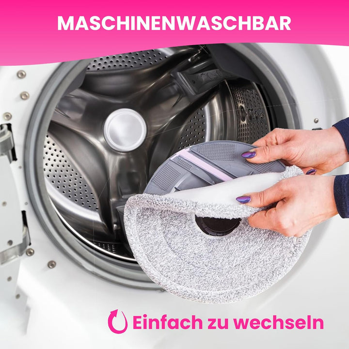 YORK ROLL&UP Wischmopp mit Eimer Teleskopstiel Innovative Auswringfunktion Klappplatte Wischbezug Mi