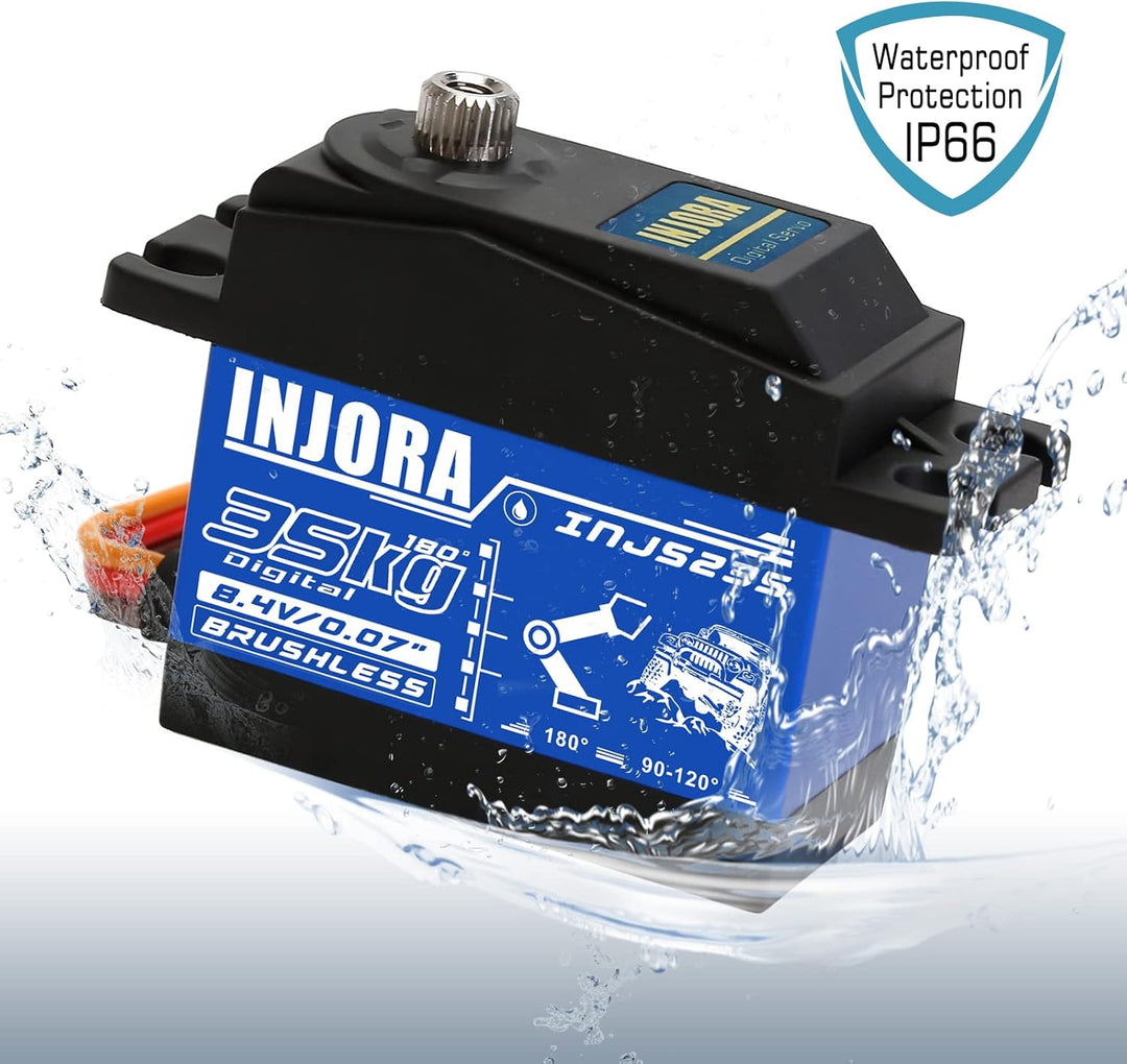 INJORA RC Servo Motor 35KG Wasserdicht Brushless Servo Grosses Drehmoment Digital Servo Hoch Stromsp