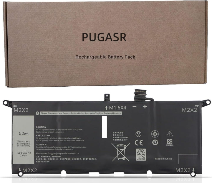 PUGASR DXGH8 Laptop Akku Kompatibel mit Dell XPS 13 9370 9380 2019 Inspiron 13 7390 7391 2-in-1 5390
