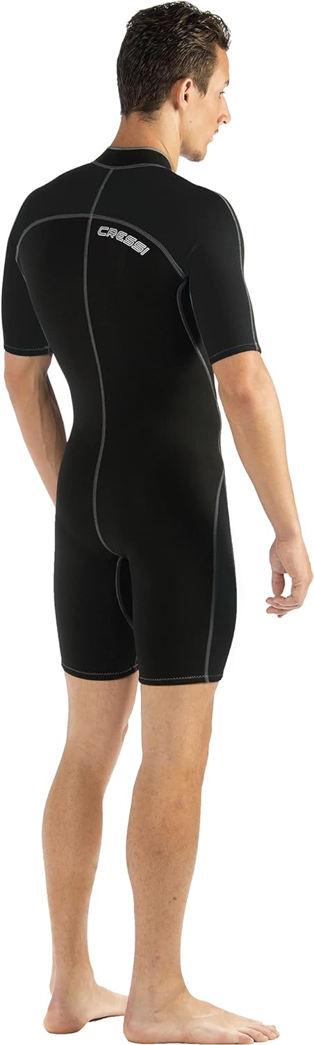 Cressi Lido Man - Shorty Neopren High Stretch 2 mm Neoprenanzug für Herren Schwarz- Grün S, Schwarz-