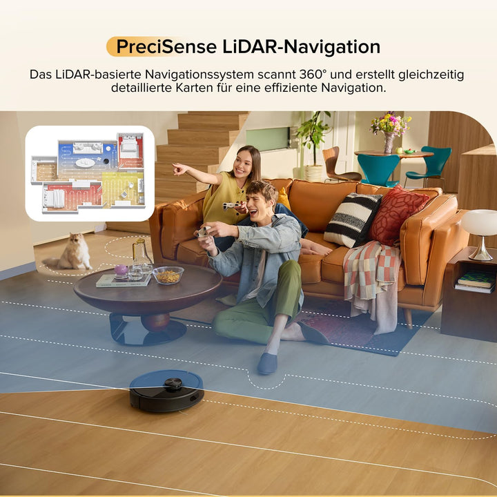 roborock Q7 M5-Set Saugroboter mit Wischfunktion, 10.000Pa Saugkraft, Dual Anti-Tangle-System, 150Mi