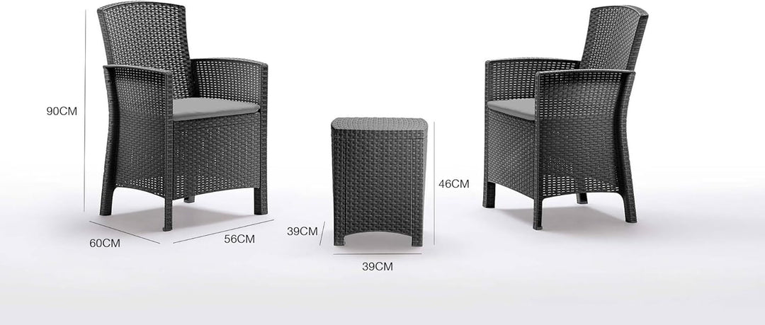 Dmora Jupiter Gartenmöbel-Set, Kissen, für den Innen-und Aussenbereich, Rattanoptik, 100% Made in It