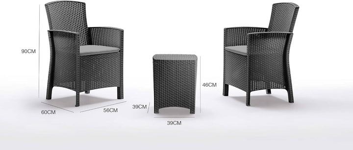 Dmora Jupiter Gartenmöbel-Set, Kissen, für den Innen-und Aussenbereich, Rattanoptik, 100% Made in It