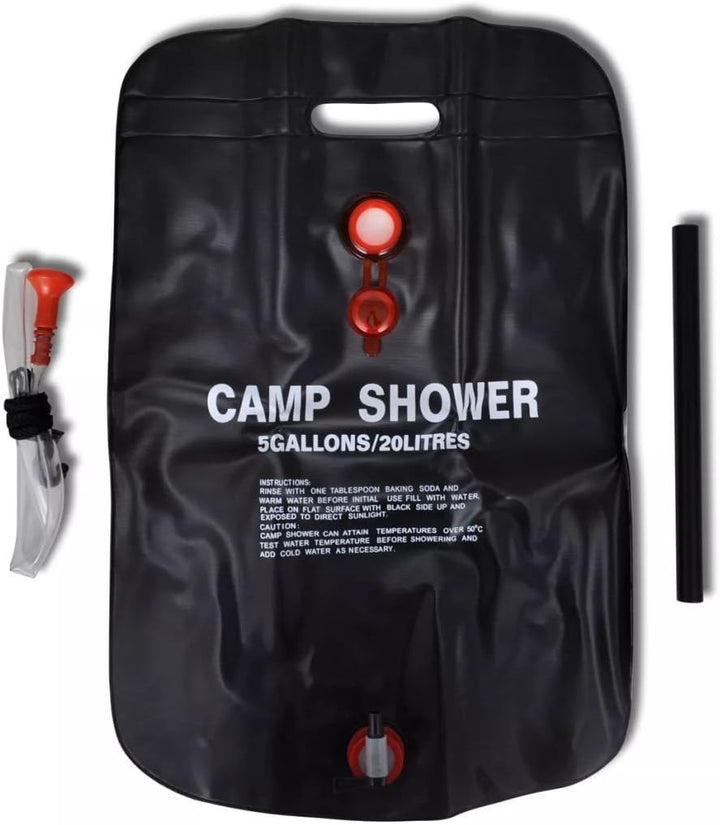 2er Set Solardusche PVC mit Ventil Campingdusche Gartendusche Pooldusche 20L 59,5 x 40cm Schwarz für