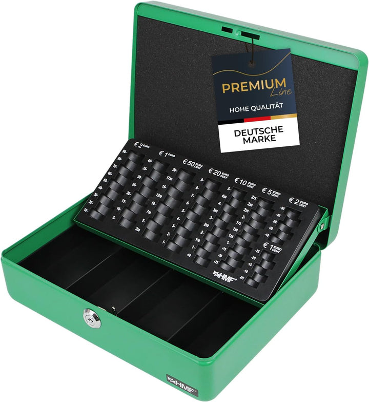 HMF 10015-06 Geldkassette Geldzählkassette 30 x 24 x 9 cm, Grün, Grün