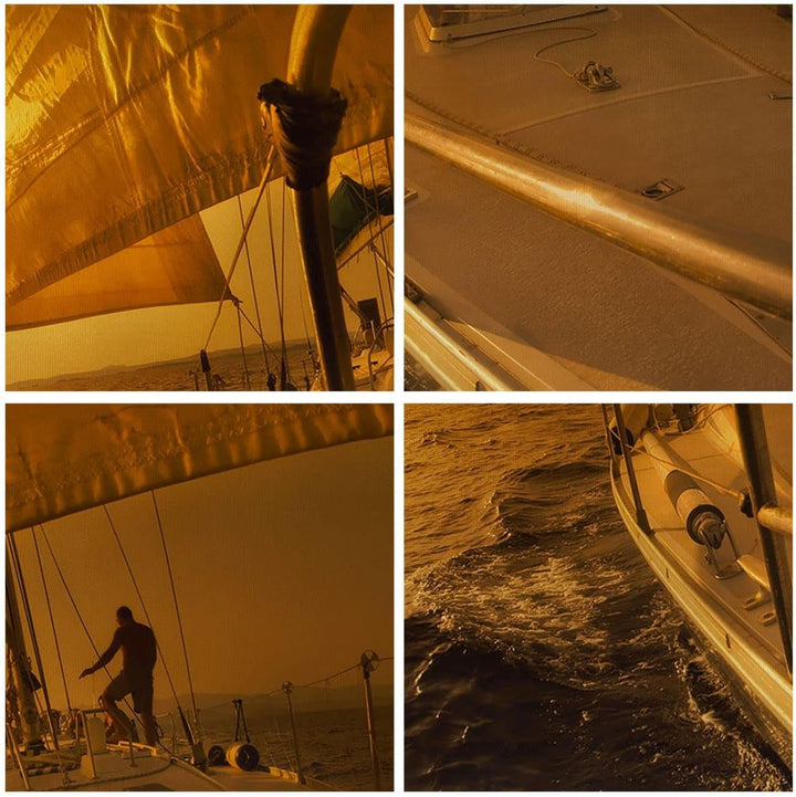 ARTTOR Bilder auf Leinwand Ozean Segelboot Yacht Leinwandbild 70x50cm Wandbilder Dekoration Wohnzimm