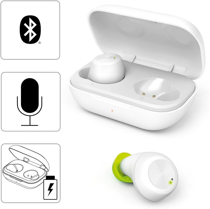Hama Bluetooth Kopfhörer Spirit Chop IPX4 (True Wireless In Ear Kopfhörer weiss, Kopfhörer kabellos,