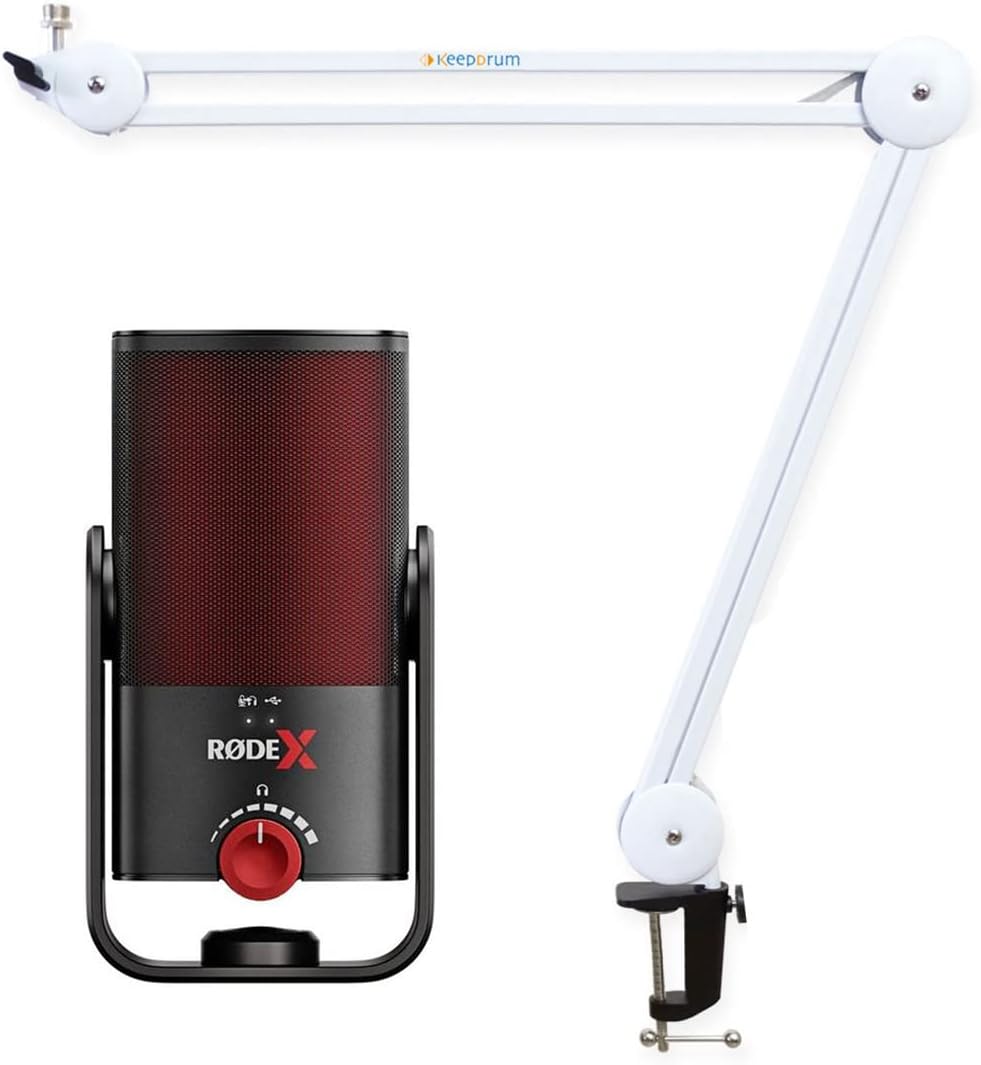 Rode X XCM-50 USB-Kondensatormikrofon + keepdrum MS138 Gelenkarm-Stativ Weiss