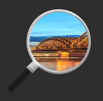 islandburner Bild Bilder auf Leinwand Köln V2 Hohenzollernbrücke Panorama XXL Poster Leinwandbild Wa