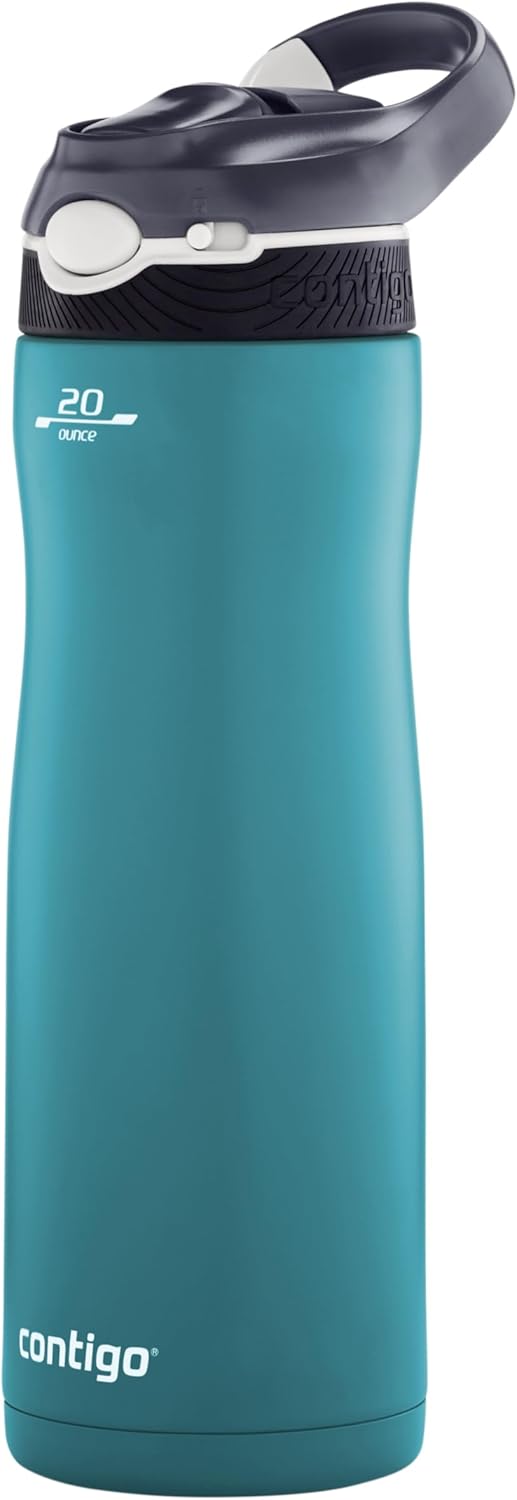 Contigo Trinkflasche Ashland Chill Scuba mit Strohhalm grosse BPA-freie Kunststoff Wasserflasche, au