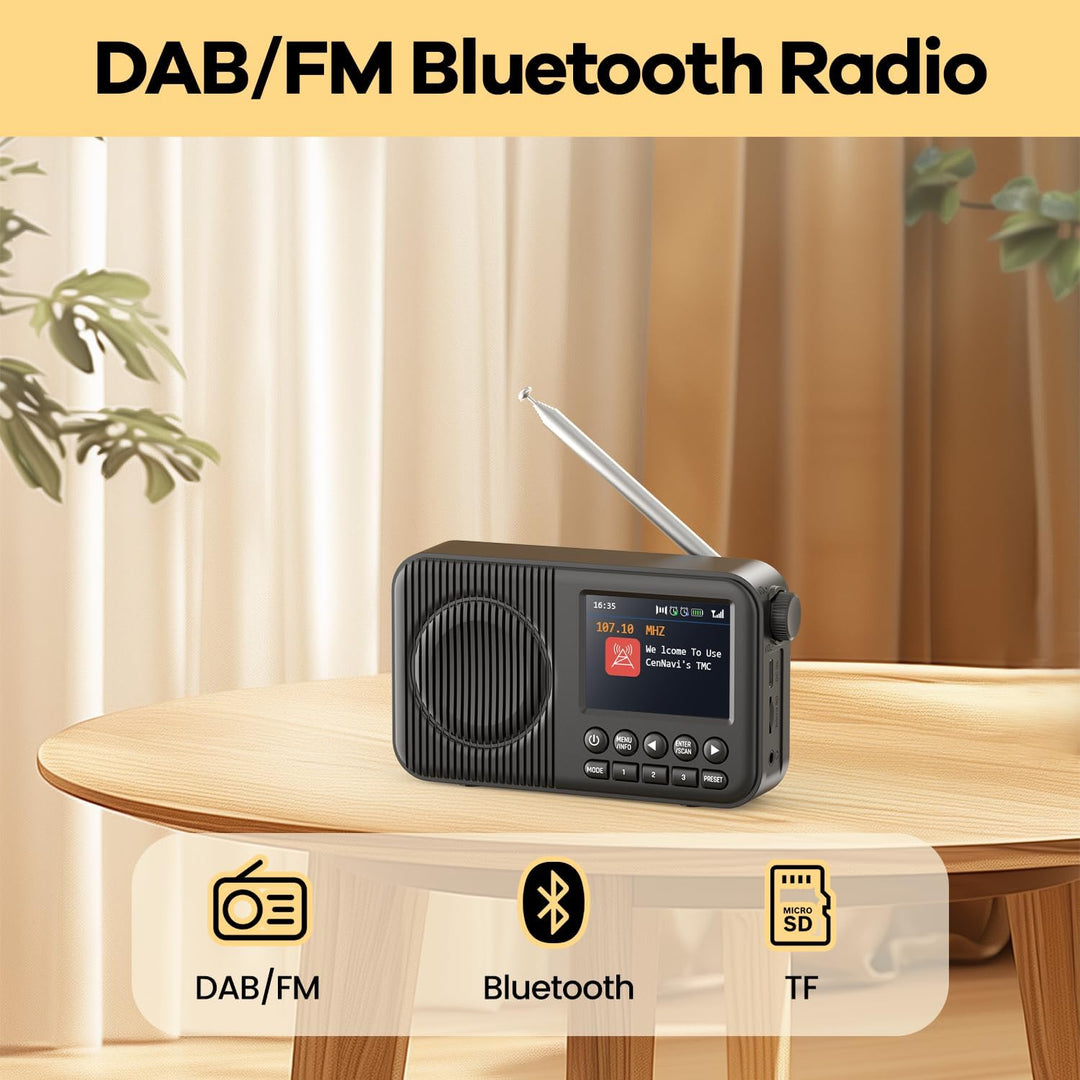 Arafuna DAB Radio, DAB Plus Radio mit 2,4" Farbdisplay, FM Radio mit Bluetooth, Küchenradio mit 60 V