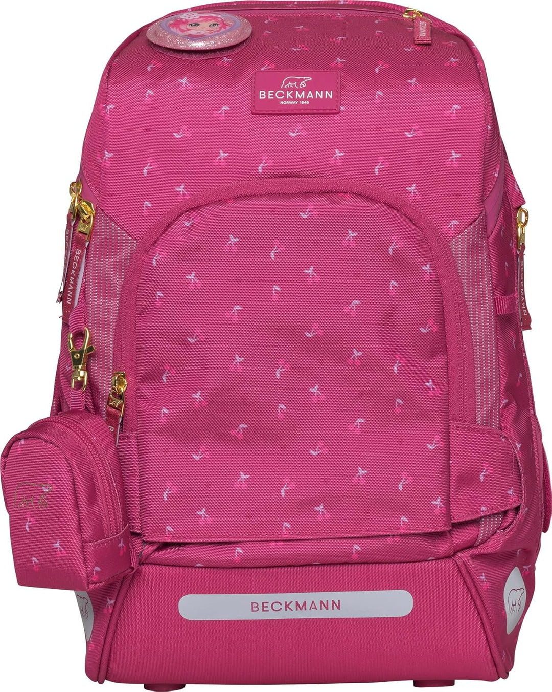BECKMANN, Schulrucksack-Set Active Air FLX, 6-teilig, Grundschule, inkl. Regenüberzug, 22L, Cherry