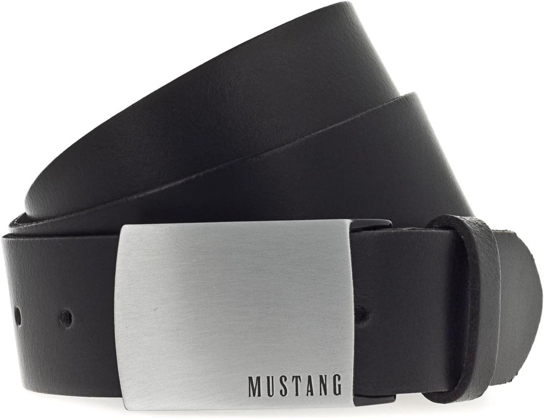 MUSTANG Herren Ledergürtel MG2102L15 40mm Gürtelbreite Braun Schwarz 80-115cm W80 Schwarz (791), W80