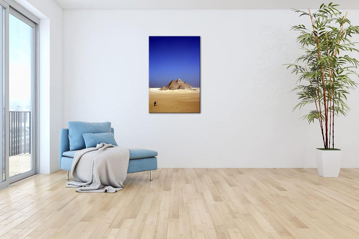deyoli Pyramiden von Gizeh Format: 80x60 als Leinwandbild, Motiv fertig gerahmt auf Echtholzrahmen,