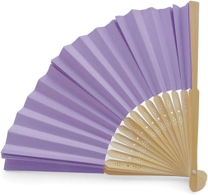 Handfächer aus weissem Papier und Bambus für Hochzeiten (Lavendel, 50 Handfächer) Lavendel 50 Handfä