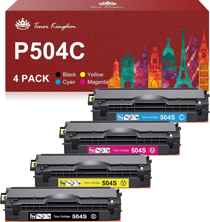 Toner Kingdom CLT-504S Tonerkartusche Kompatibel für Samsung CLT-P504C mit Xpress C1860FW C1810W CLX